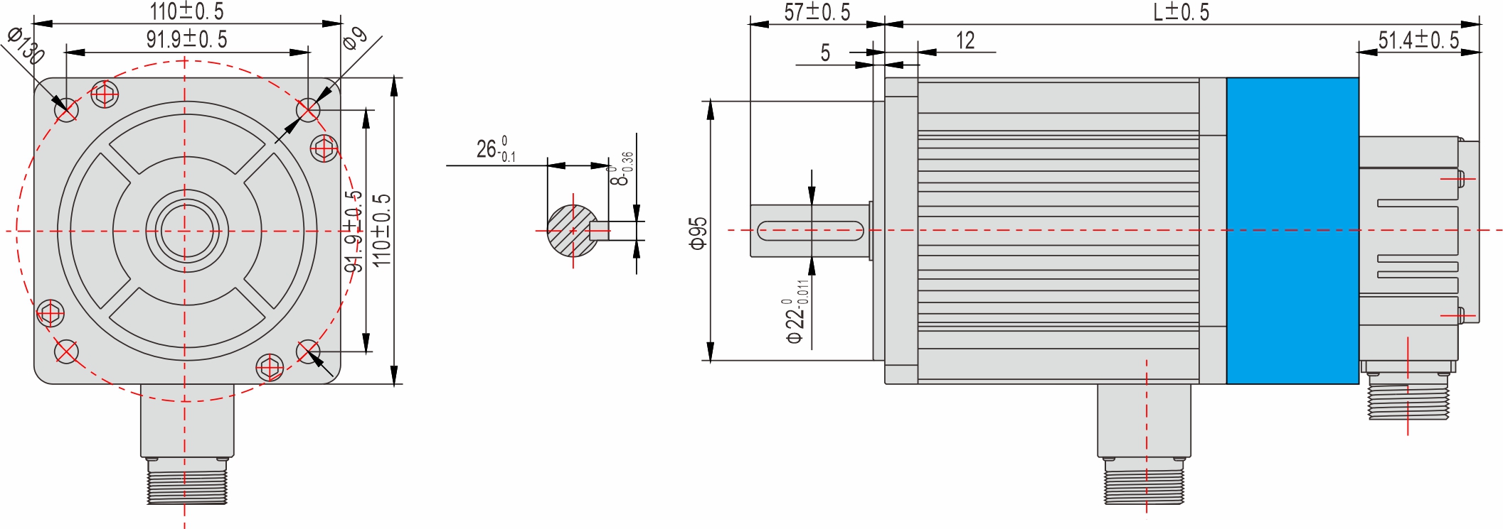 110mm 帶斷電煞車伺服馬達 110mm 帶斷電煞車伺服馬達