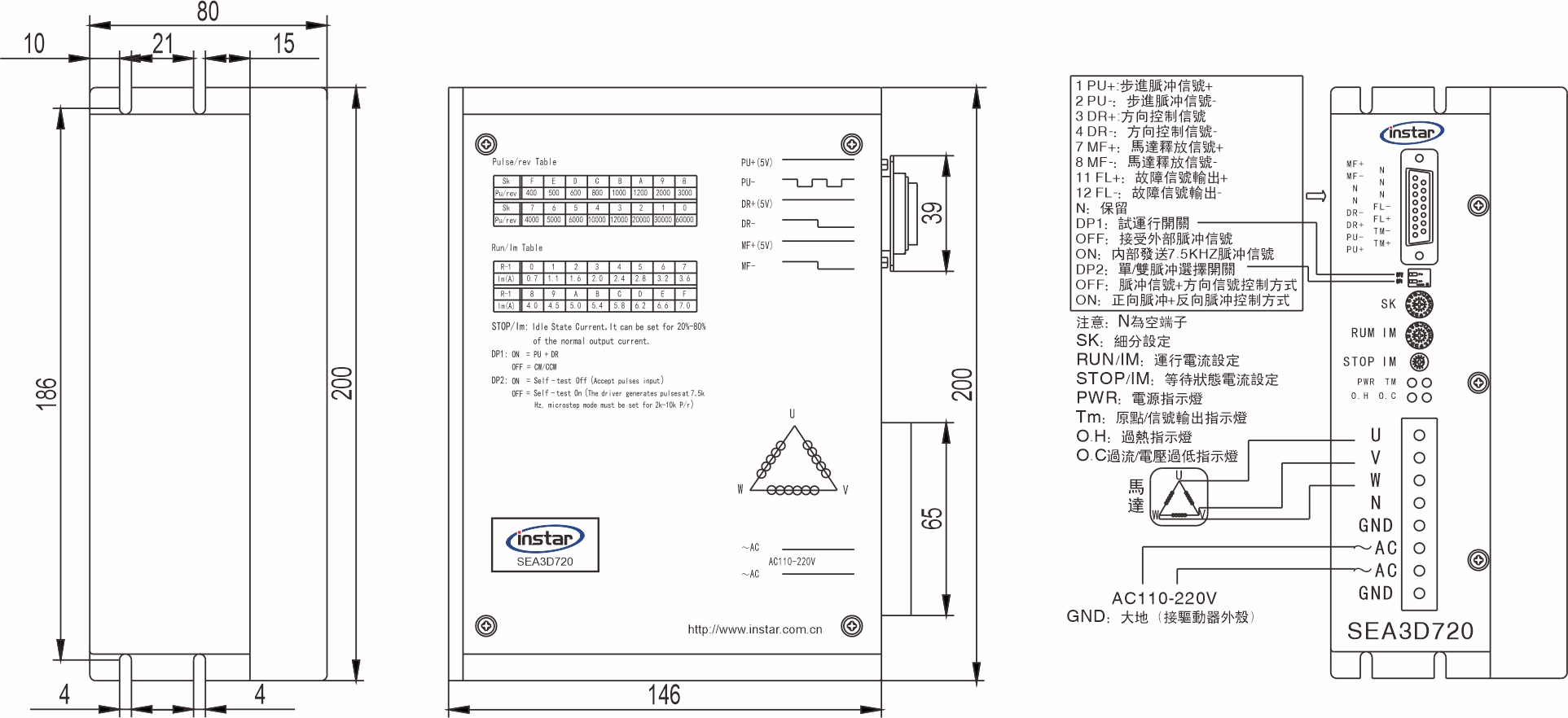 英士達(dá)機(jī)電 步進(jìn)馬達(dá)驅(qū)動(dòng)器 SEA3D720 英士達(dá)機(jī)電 步進(jìn)馬達(dá)驅(qū)動(dòng)器 SEA3D720